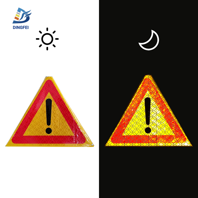 Warning Signal Reflective Tripod Folding Warning Sign - 